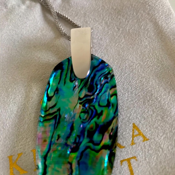 Kendra Scott Inez Abalone long necklace Silver - Picture 1 of 2